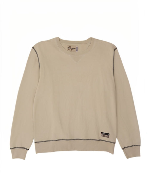 Champion Mens Sweatshirt Jumper Medium White Cotton