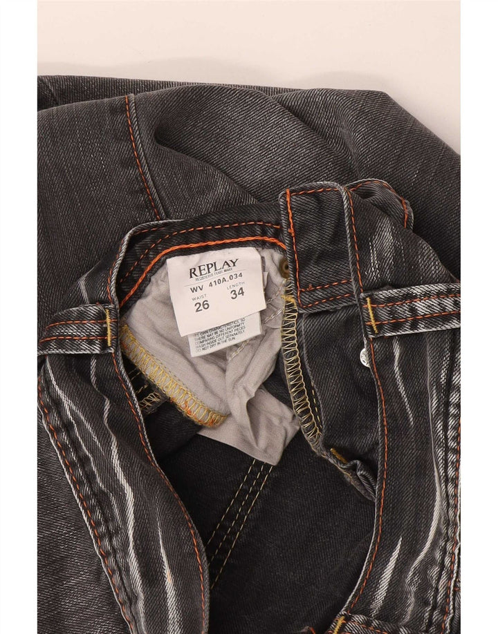 Replay Womens Bootcut Jeans W26 L27 Grey Cotton