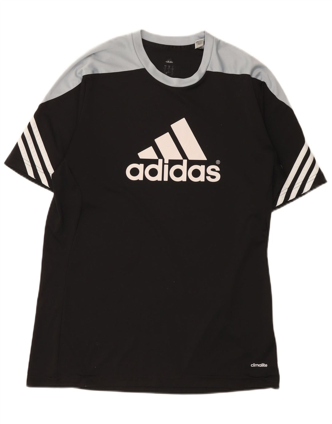 Adidas Mens Climalite T-Shirt Top Medium Black Colourblock Polyester