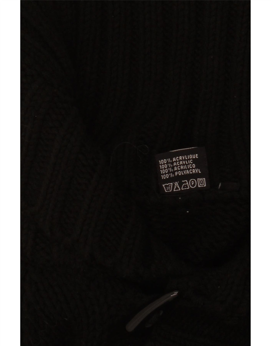 Vintage Mens Cardigan Sweater Large Black Acrylic