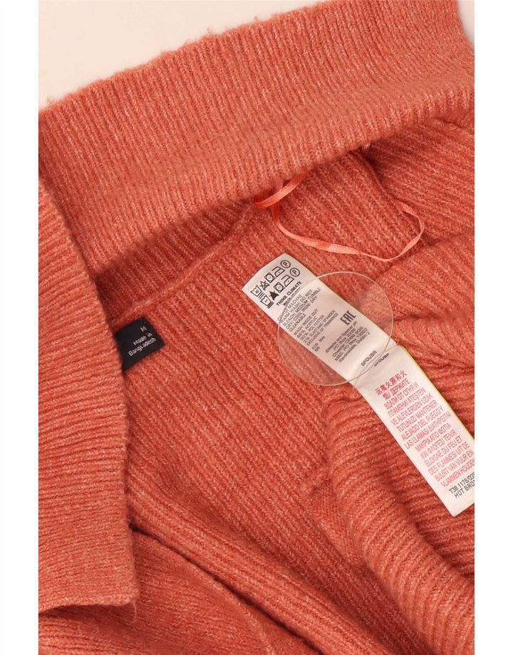 Marks & Spencer Dame Longline Åben Cardigan Sweater UK 12 Medium Orange