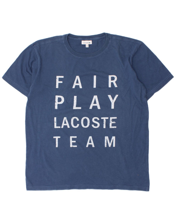 Lacoste Boys Graphic T-Shirt Top 15-16 Years Navy Blue Cotton