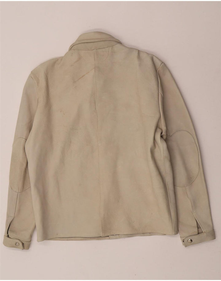 Vintage Mens Suede Jacket IT 50 Large Beige