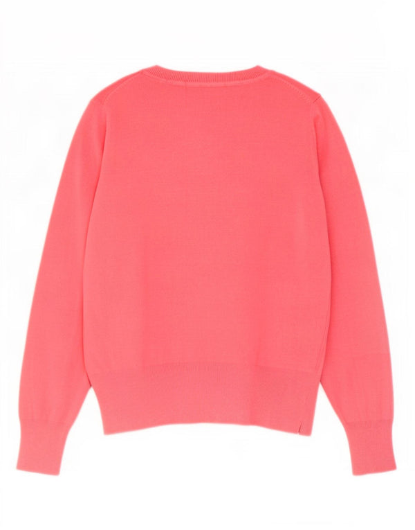 Marks & Spencer Jersey con Cuello en V para Mujer UK 44 Viscosa Rosa Mediana