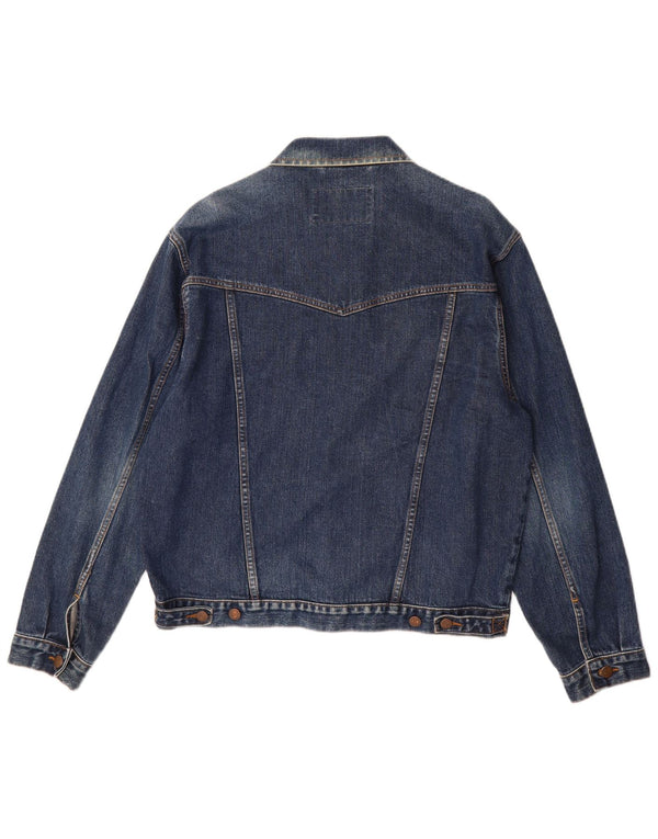Wrangler Mens Denim Jacket UK 40 Large Navy Blue Cotton