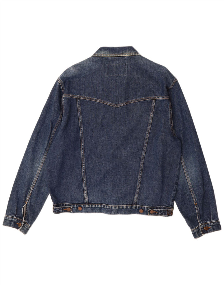 Wrangler Mens Denim Jacket UK 40 Large Navy Blue Cotton