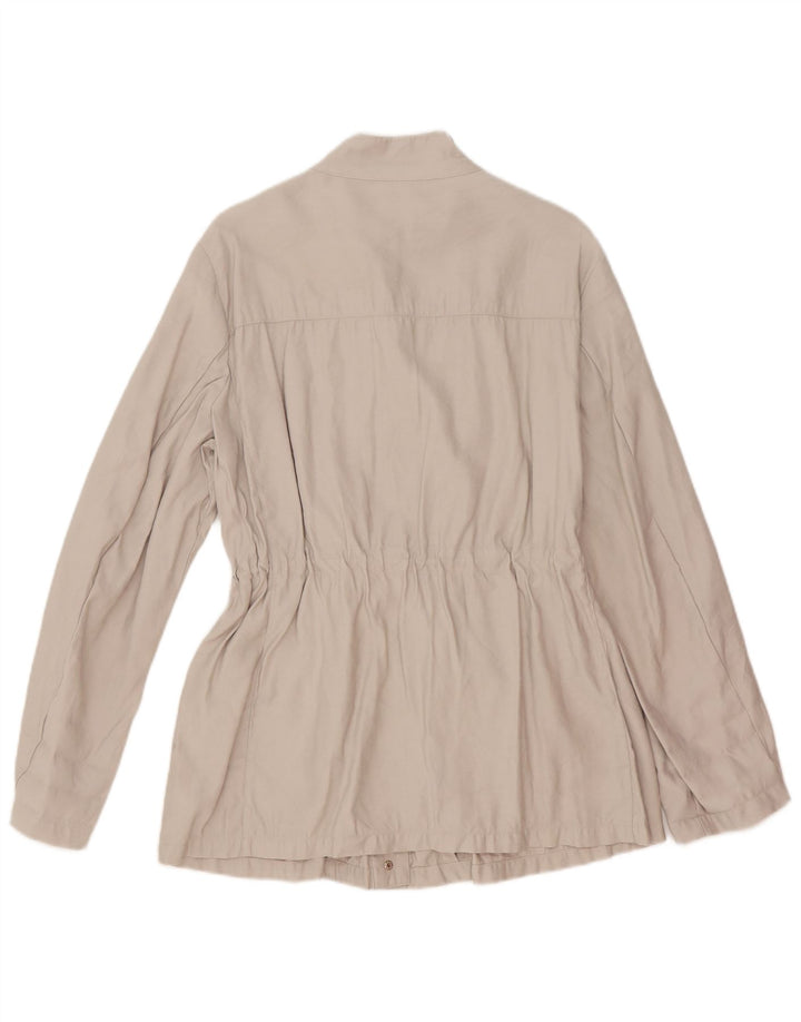 Zara Womens Utility Jacket UK 18 XL Beige Viscose