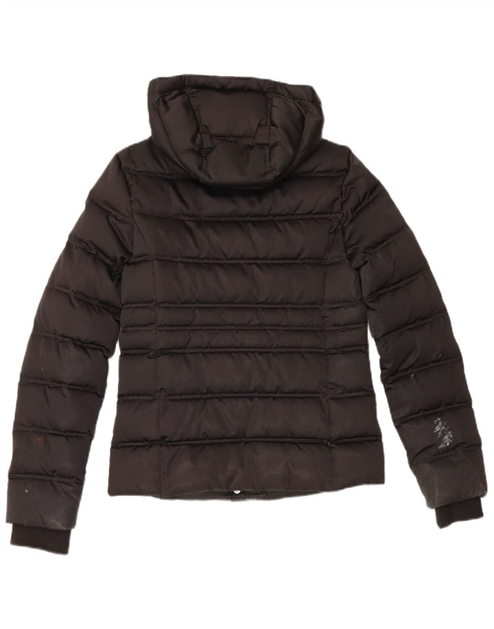 Calvin Klein Jeans Dame Hætte Polstret Jakke UK 10 Lille Sort Polyester