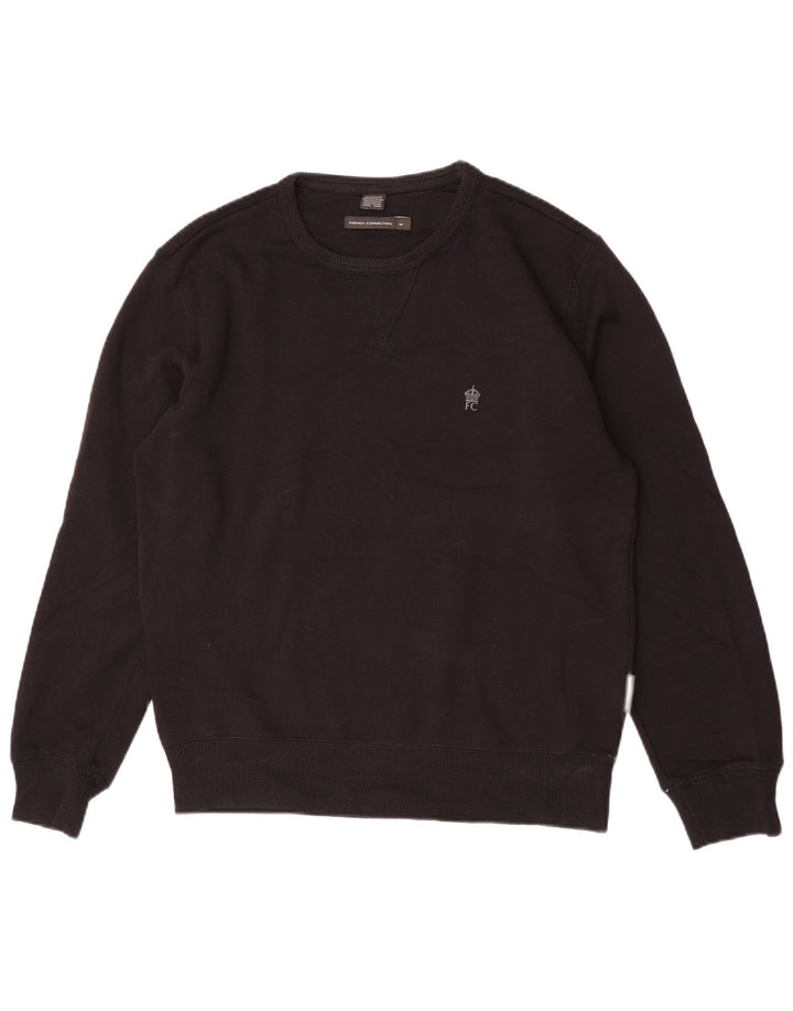 FRENCH CONNECTION Mens Sweatshirt Jumper Medium Black Cotton