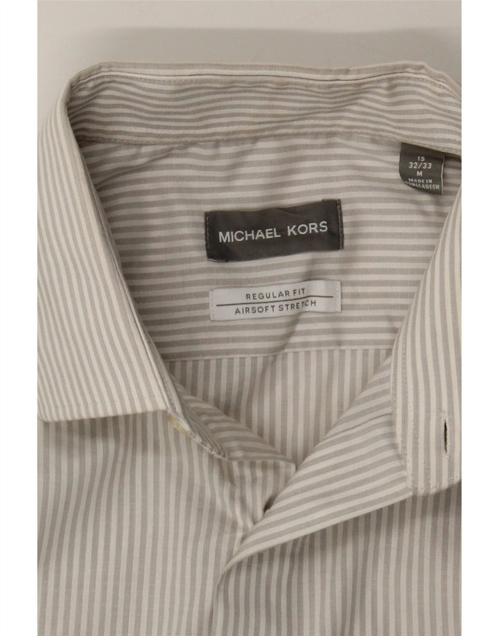MICHAEL KORS Mens Formal Shirt Size 15 Medium Grey Striped Cotton Vintage Michael Kors and Second-Hand Michael Kors from Messina Hembry 