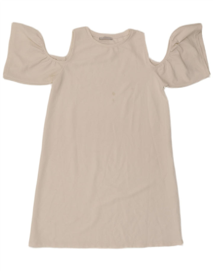 Zara Womens Off Shoulder Dress UK 10 Small White
