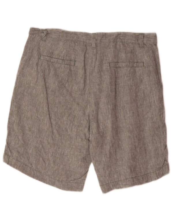 Dack's Womens High Waist Chino Shorts EU 44 XL W34 Grey Linen
