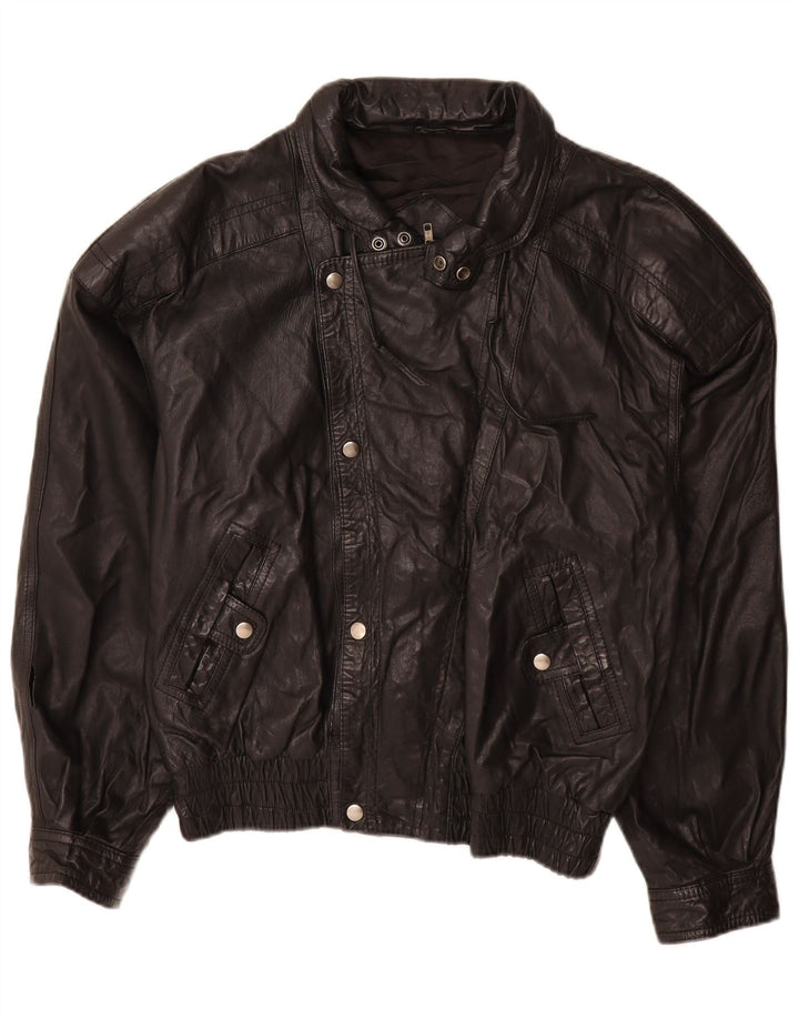 Yukon Trail Mens Leather Jacket IT 50 Large Black