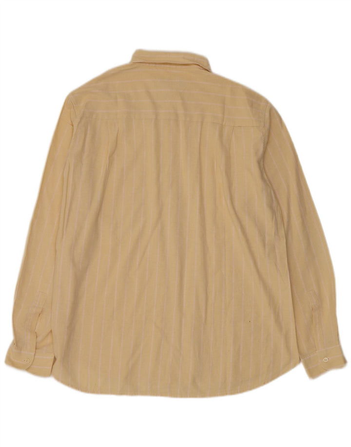 Wrangler Mens Shirt Size 16 Large Yellow Pinstripe