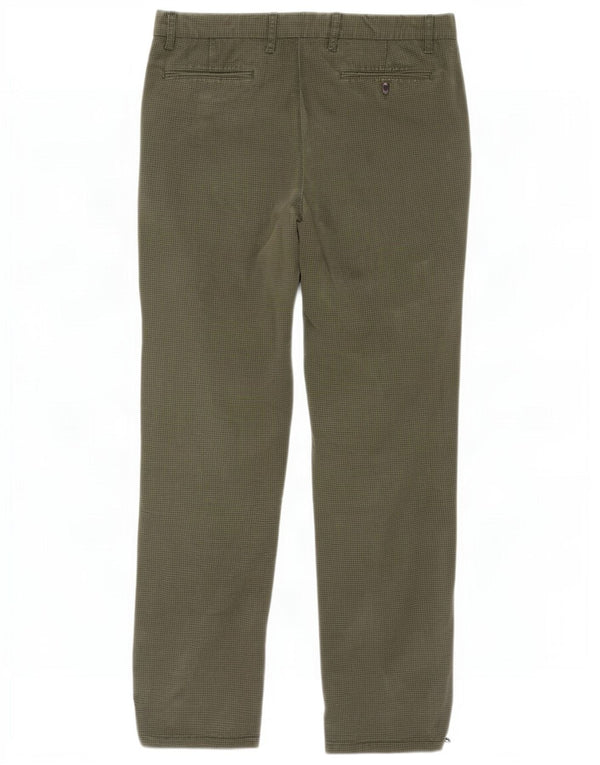 Tommy Hilfiger Mens Slim Chino Trousers W34 L32 Khaki Houndstooth Cotton