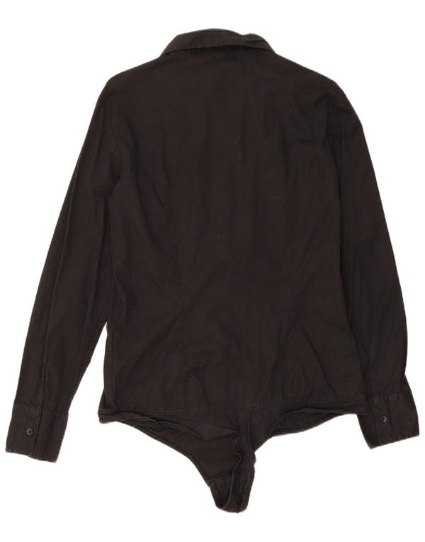Benetton Body Chemise Femme UK 14 Large Noir Coton