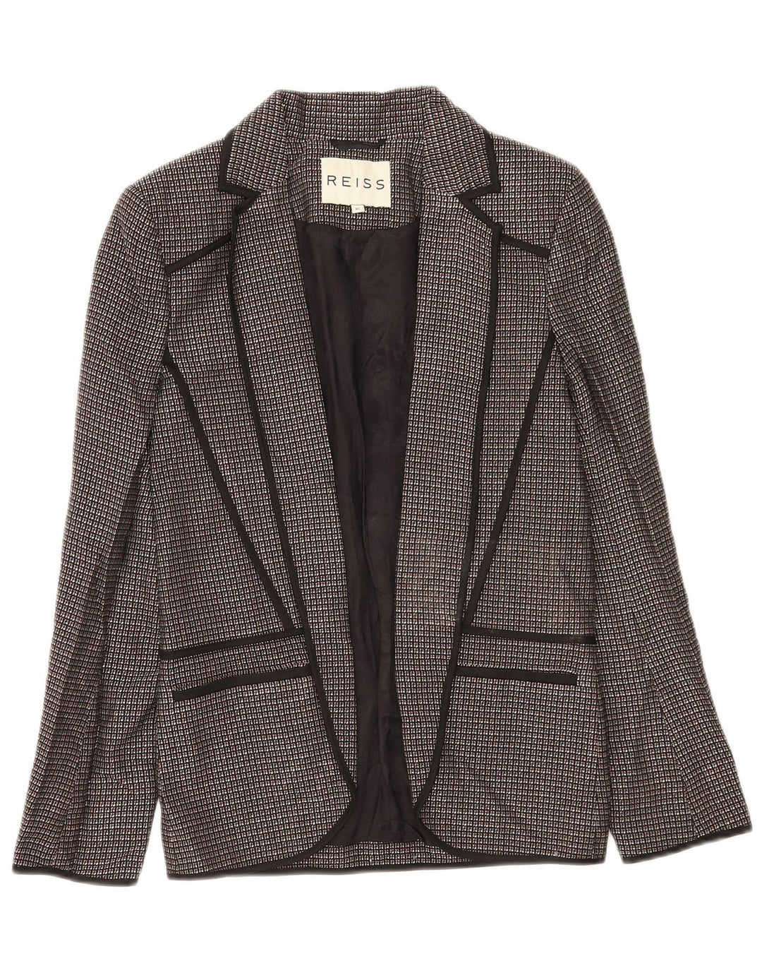 Reiss Womens Open Blazer Jacket UK 6 XS Sort ternet viskose
