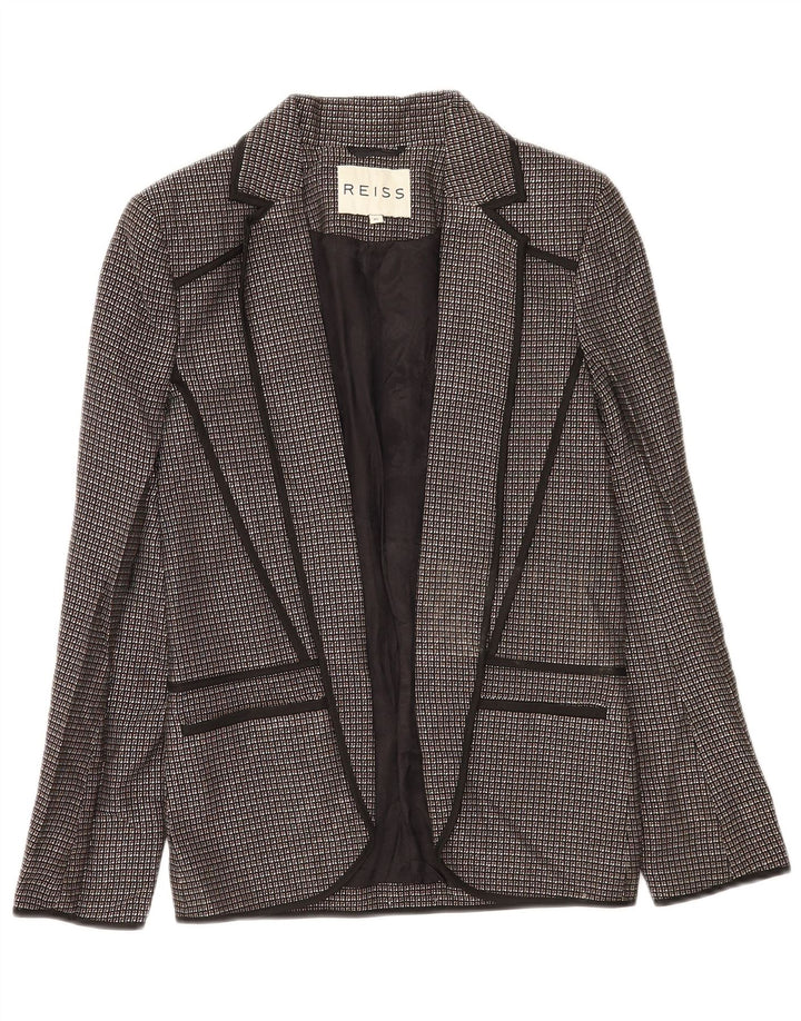 Reiss Womens Open Blazer Jacket UK 6 XS Sort ternet viskose