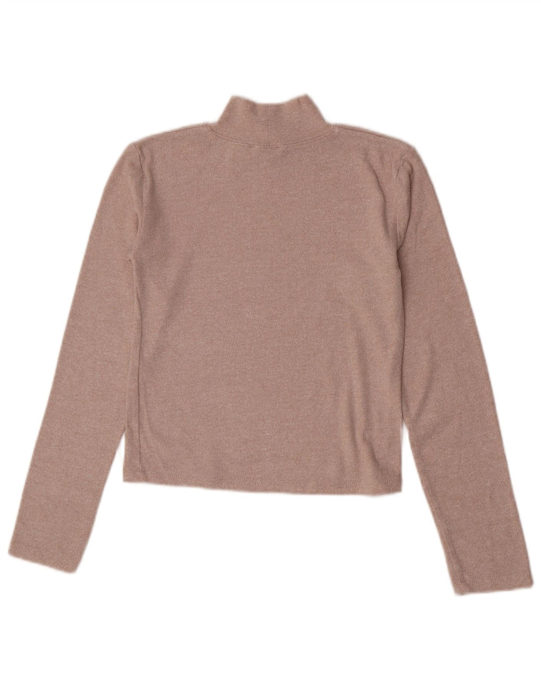 Zara Womens Crop Top Long Sleeve UK 12 Medium Beige