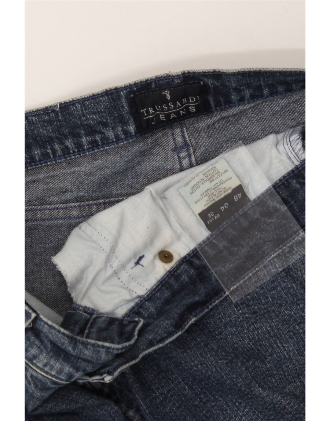 TRUSSARDI Mens Slim Jeans W32 L33 Blue Cotton Vintage Trussardi and Second-Hand Trussardi from Messina Hembry 