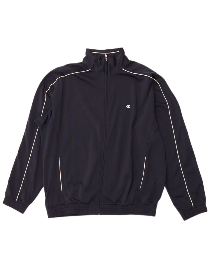 CHAMPION Mens Tracksuit Top Jacket XL Navy Blue Polyester