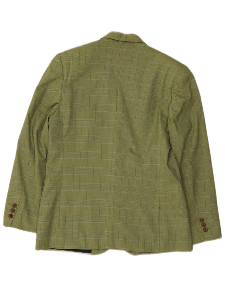 Norton & Wilson Womens 2 Button Blazer Jacket IT 46 Large Green Check