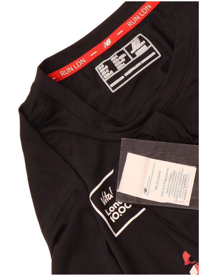 New Balance Mens Graphic T-Shirt Top Medium Black Polyester