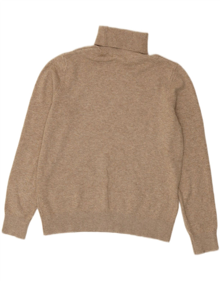 Marks & Spencer Womens Roll Neck Jumper Sweater UK 10 Small Beige Polyester