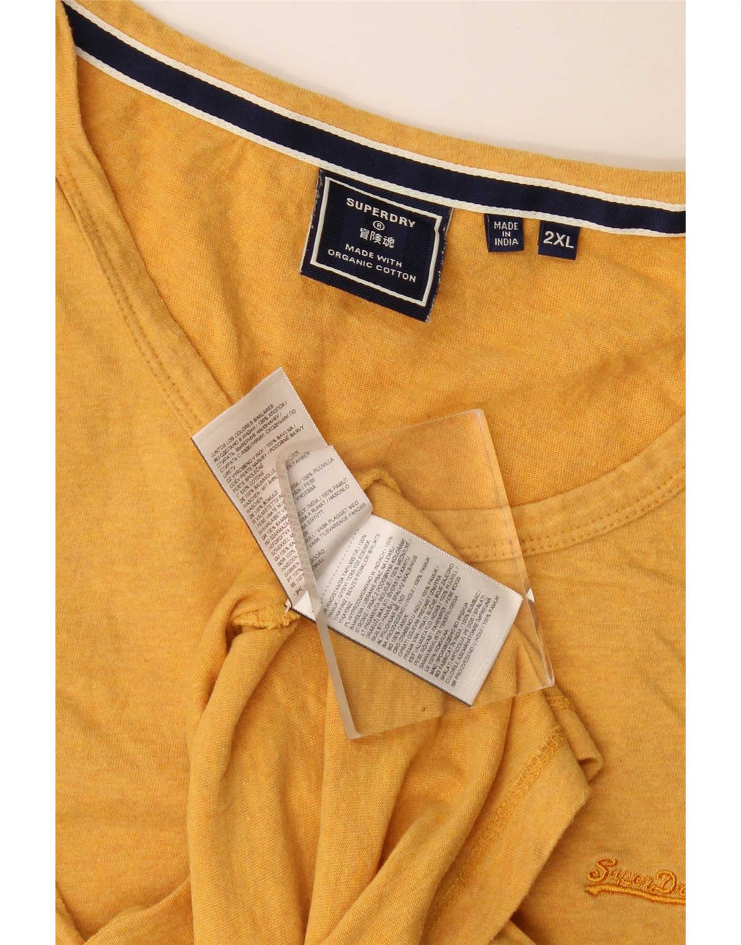 Superdry Mens Vest Top 2XL Yellow Cotton