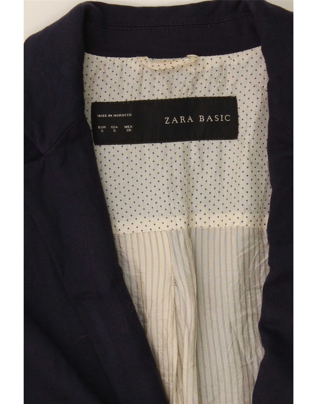 Zara Damen 1-Knopf-Blazerjacke UK 10 Small Marineblau