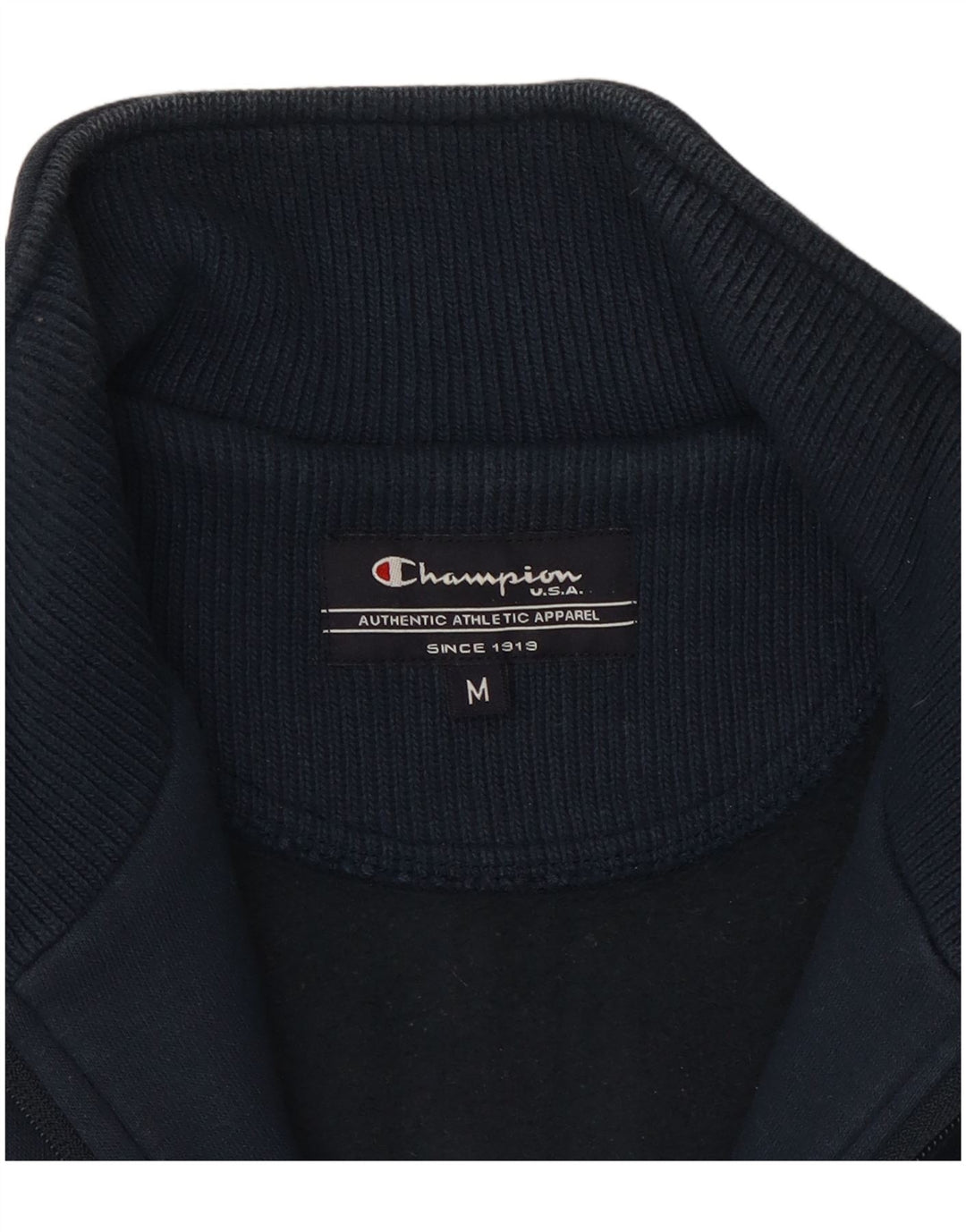 Champion Mens Tracksuit Top Jacket Medium Navy Blue Cotton