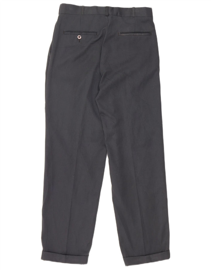 Farah Mens Pegged Suit Trousers W30 L28 Navy Blue Polyester