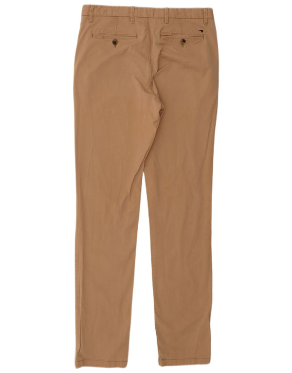Tommy Hilfiger Мужские узкие брюки-чиносы W32 L34 Коричневые хлопковые брюки