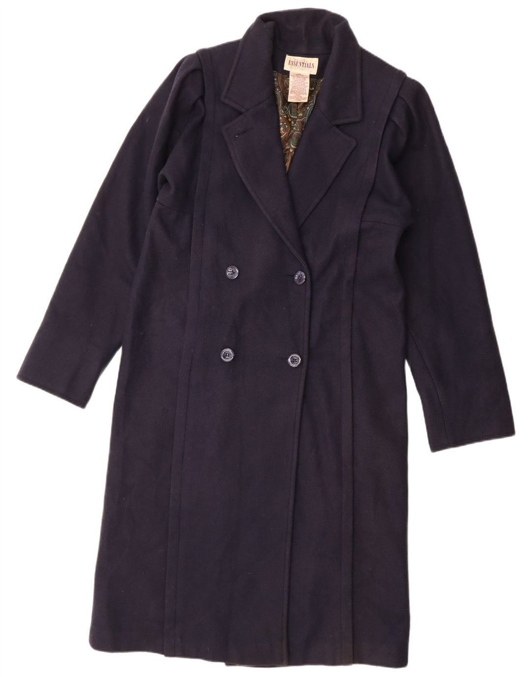 Worthington Essentials Womens Double Breasted Coat US 10 Large Navy Blue