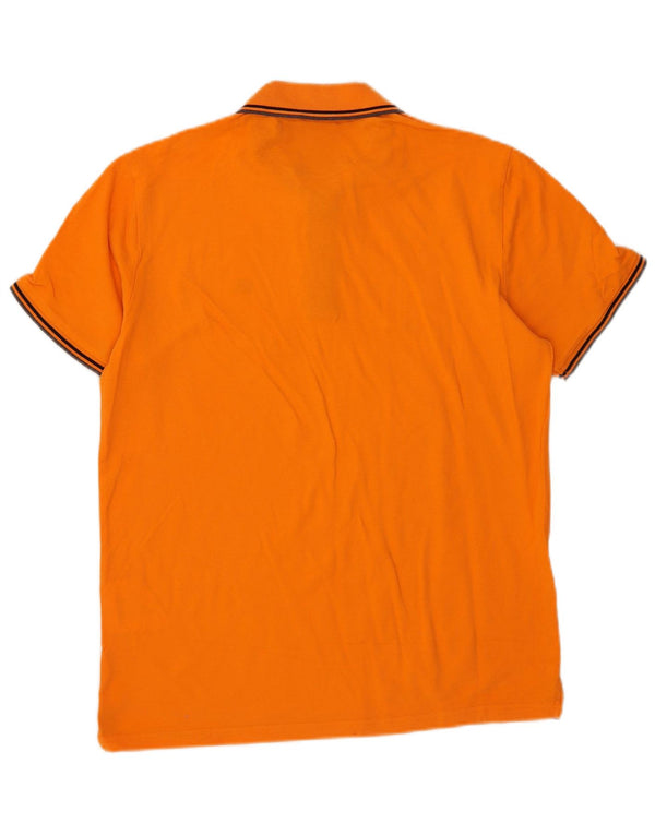 Champion herre poloshirt Medium orange stribet bomuld