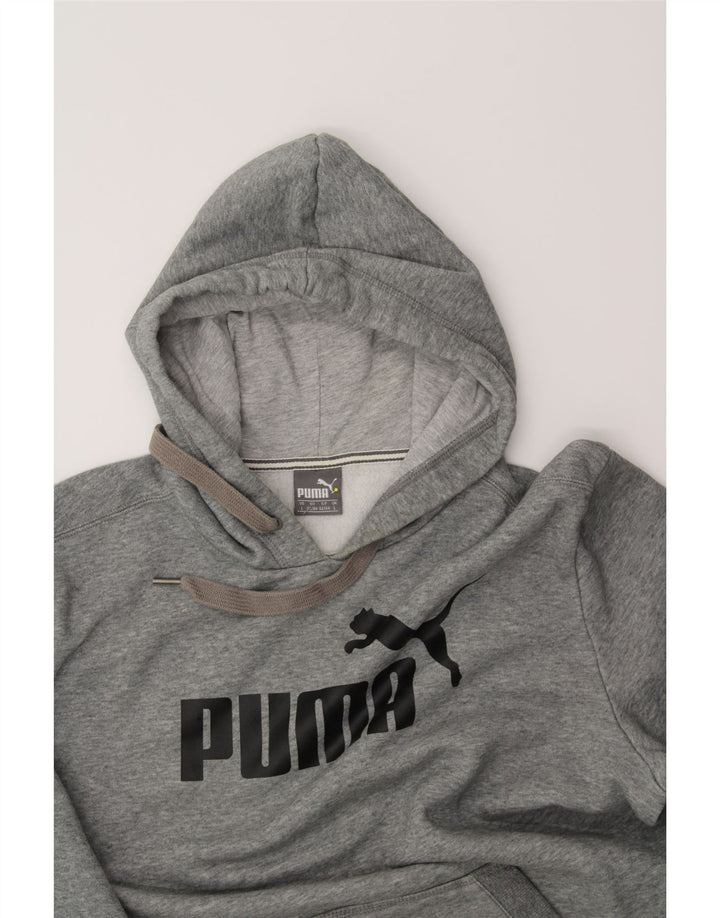 PUMA Mens Graphic Hoodie Jumper Large Grey Vintage Puma and Second-Hand Puma from Messina Hembry 