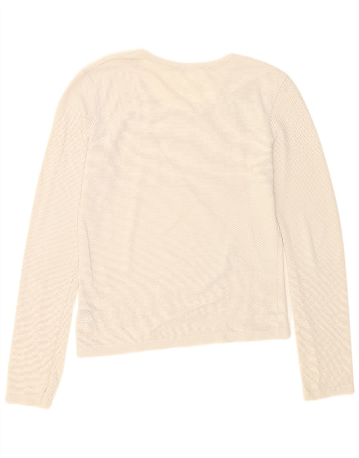 Guess Womens Top Long Sleeve UK 14 Large White