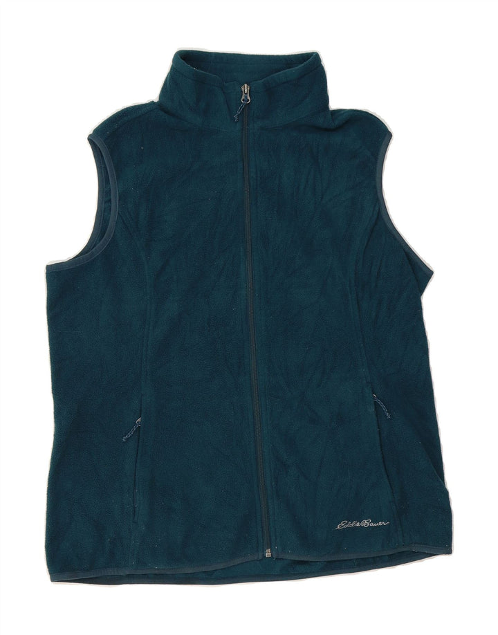 EDDIE BAUER Womens Fleece Gilet UK 16 Large Blue Polyester Vintage Eddie Bauer and Second-Hand Eddie Bauer from Messina Hembry 