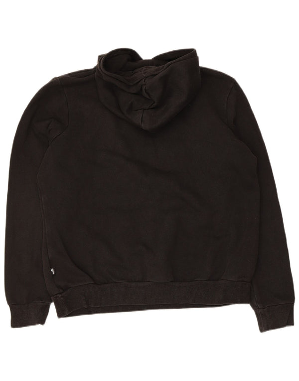 Puma Womens Graphic Hoodie Jumper UK 16 Large Black Cotton