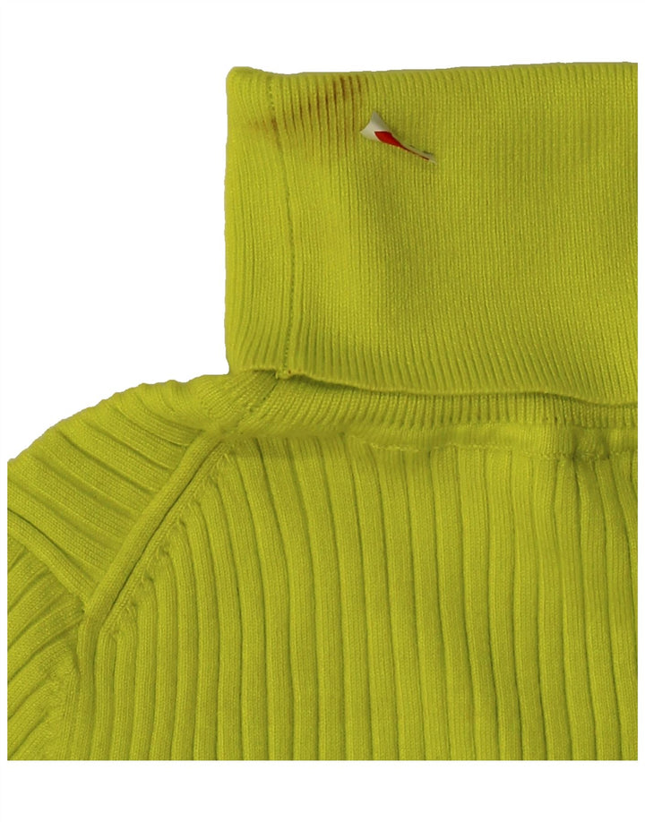 ZARA Womens Roll Neck Jumper Sweater UK 12 Medium Yellow Viscose Vintage Zara and Second-Hand Zara from Messina Hembry 