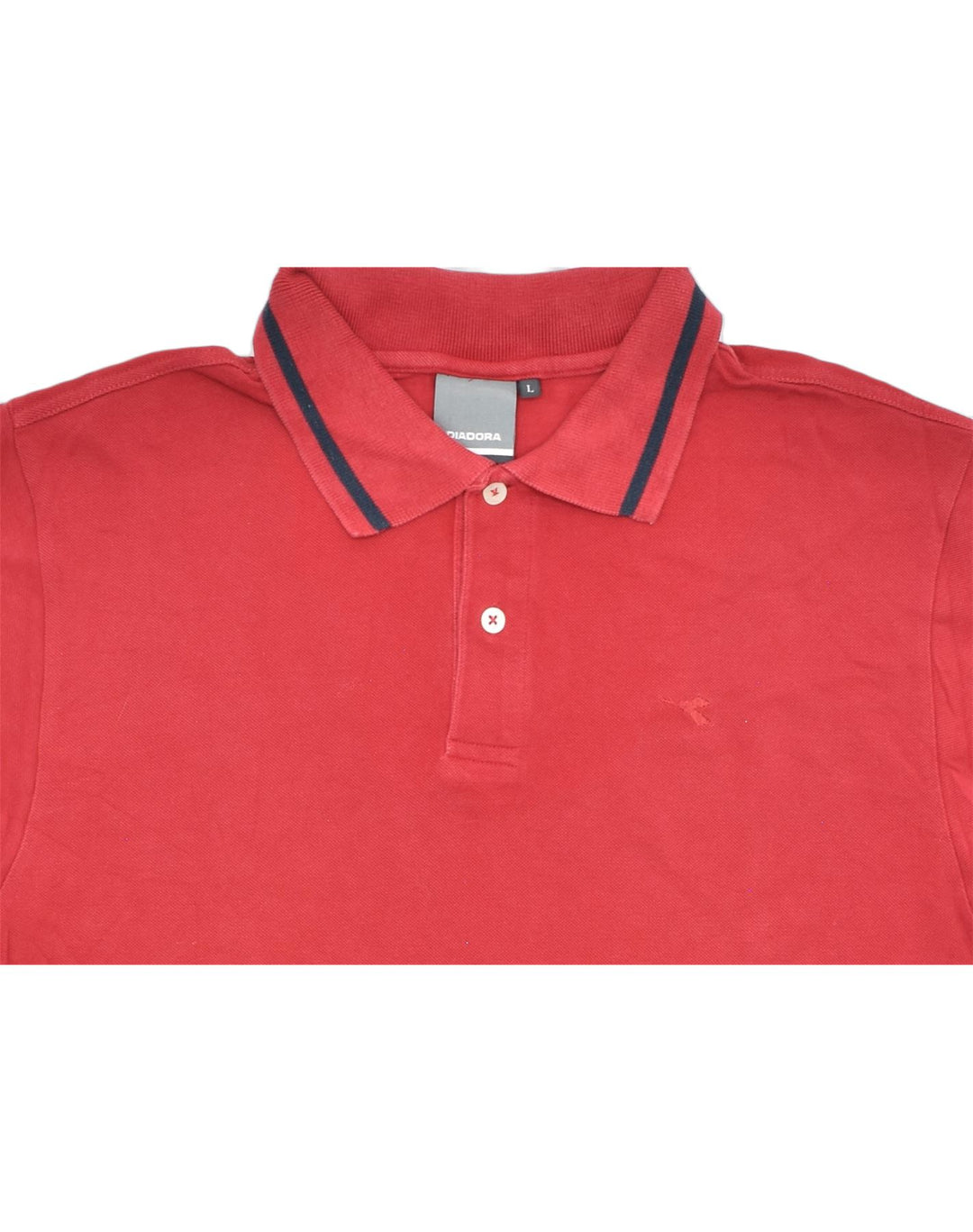 DIADORA Womens Polo Shirt UK 16 Large Red Cotton | Vintage | Thrift | Second-Hand | Used Clothing | Messina Hembry 