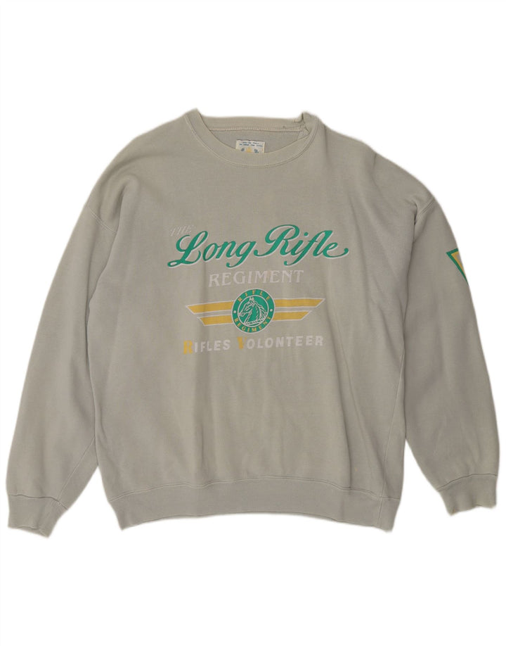 RIFLE Sweat-shirt graphique pour hommes, grand coton gris