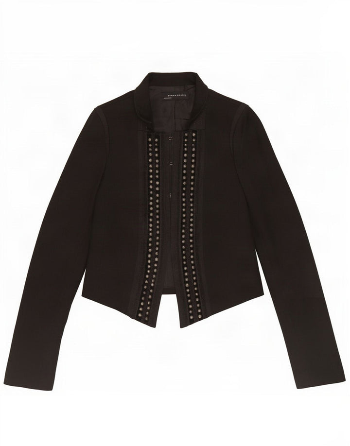 Blazer pentru femei Zara UK 12 Lână neagră medie