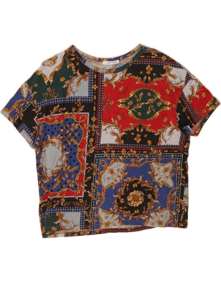 ZARA Womens Oversized T-Shirt Top UK 14 Medium Multicoloured Paisley Vintage Zara and Second-Hand Zara from Messina Hembry 