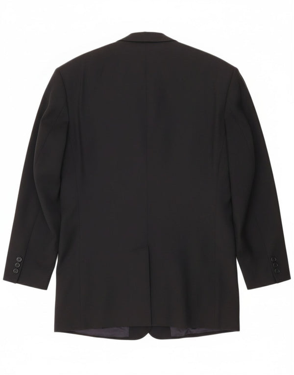 Hugo Boss Mens Double Breasted Blazer Jacket UK 40 Large Black Wool