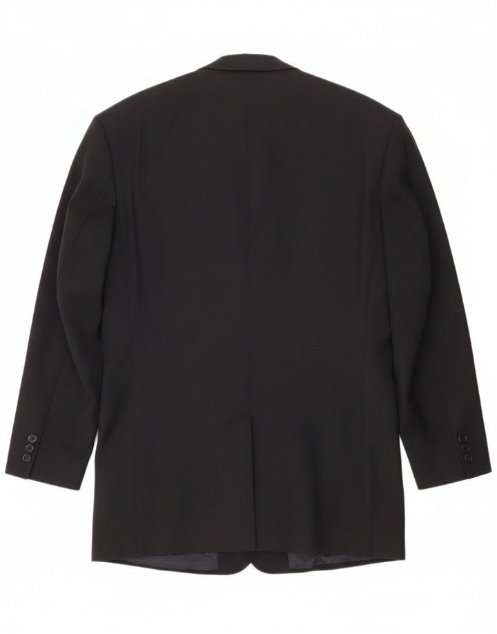 Hugo Boss Mens Double Breasted Blazer Jacket UK 40 Large Black Wool