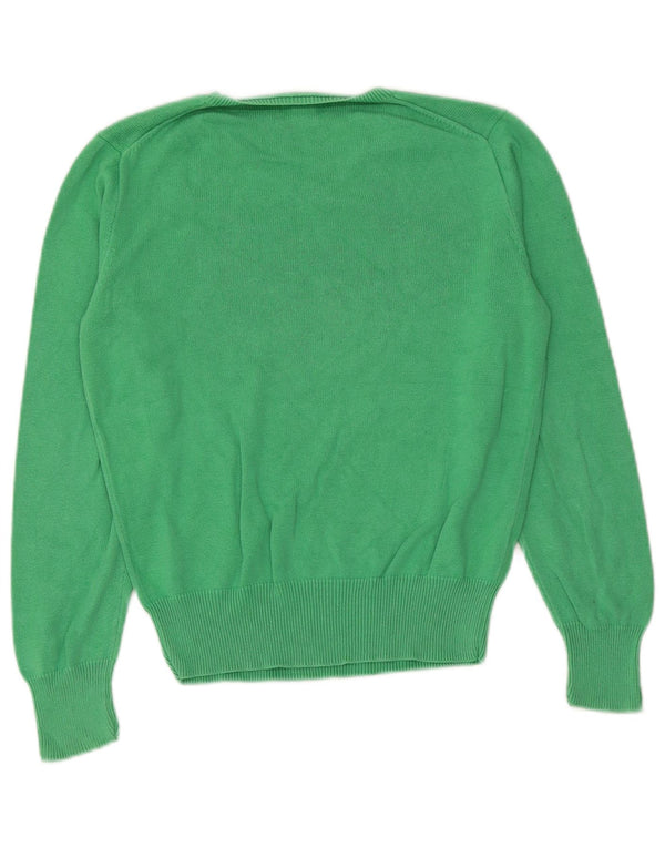 Polo Ralph Lauren Boys V-Neck Jumper Sweater 14-15 Years Large Green Cotton