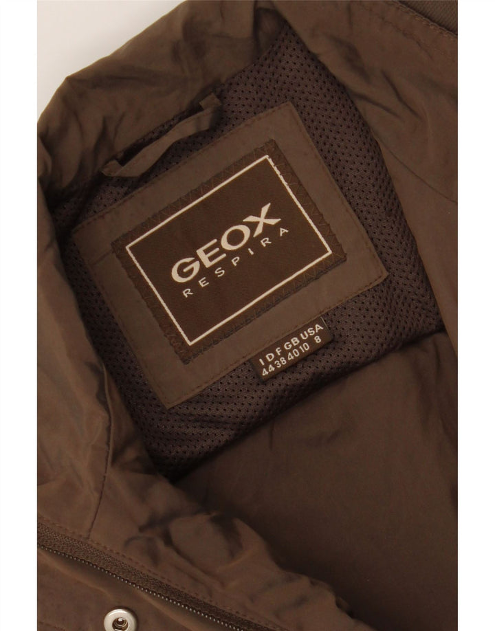 GEOX RESPIRA Womens Utility Jacket UK 10 Small  Brown Polyester Vintage Geox Respira and Second-Hand Geox Respira from Messina Hembry 
