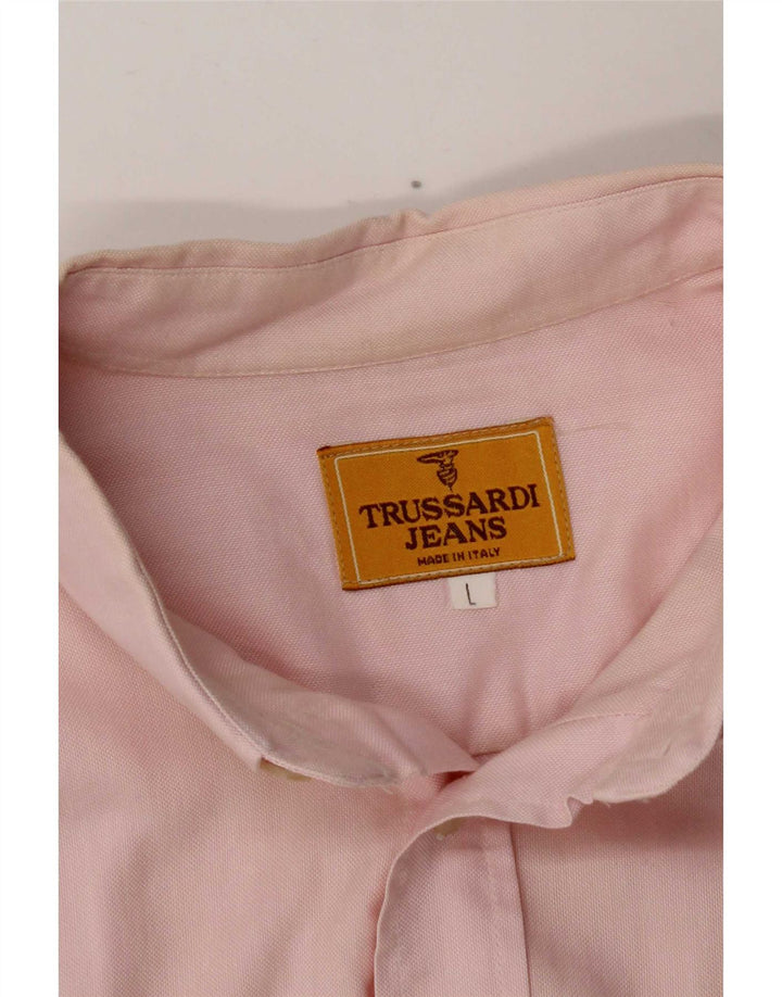 Camisa masculina Trussardi Jeans grande rosa