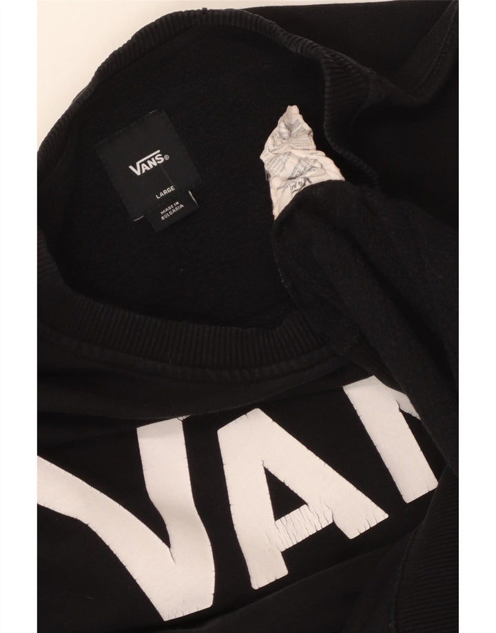 Vans Mens Graphic Sweatshirt Jumper Large Black Cotton